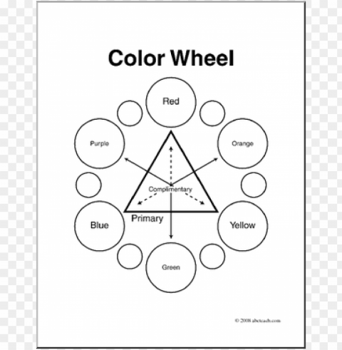 Color Wheel Coloring Page Clear Background PNG Isolated Graphic