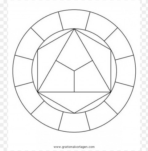 color wheel coloring page Clear Background PNG with Isolation
