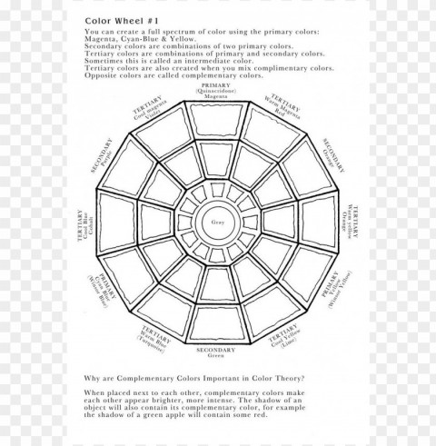 color wheel coloring page Clear pics PNG
