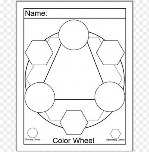color wheel coloring page Clean Background Isolated PNG Object