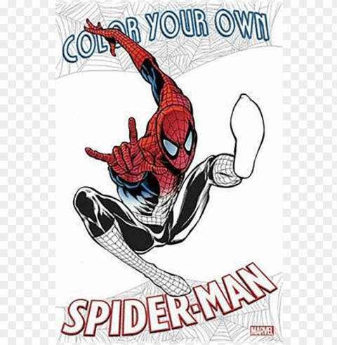 color your own spider man coloring book - color your own spider-ma PNG with clear overlay