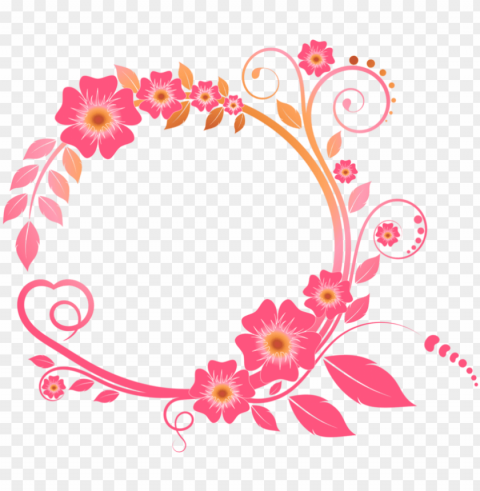 colored floral high-quality image - floral black and white frame border Clean Background Isolated PNG Design