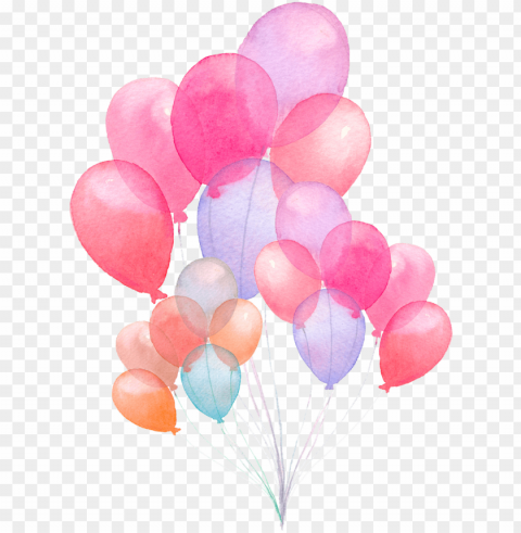 colorful balloons picture - baby shower guest book storybook elephant & balloons Isolated Element on HighQuality Transparent PNG
