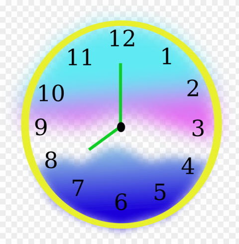 Colorful Clock Clipart Isolated Artwork On Clear Background PNG