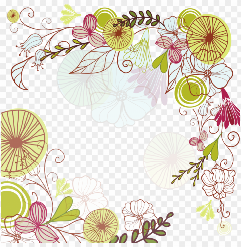 colorful floral corner borders PNG images with alpha channel selection