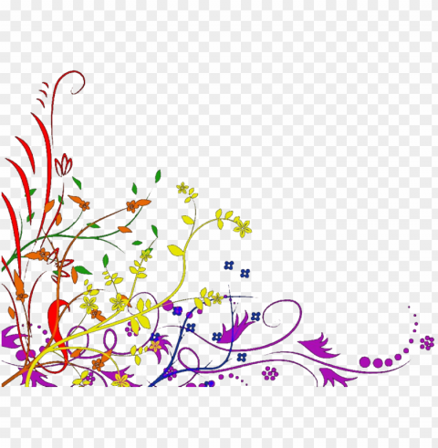colorful floral corner borders PNG images with alpha transparency diverse set PNG transparent with Clear Background ID 6f5ff1f5