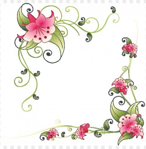 colorful floral corner borders PNG images with alpha transparency free
