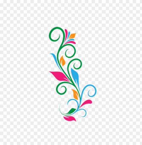 colorful floral corner borders PNG images with alpha transparency layer