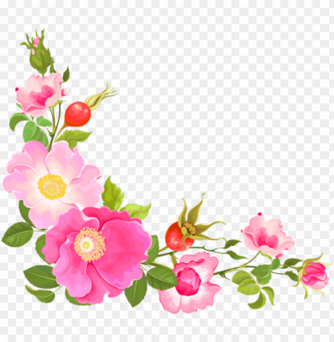 colorful floral corner borders PNG transparent pictures for projects