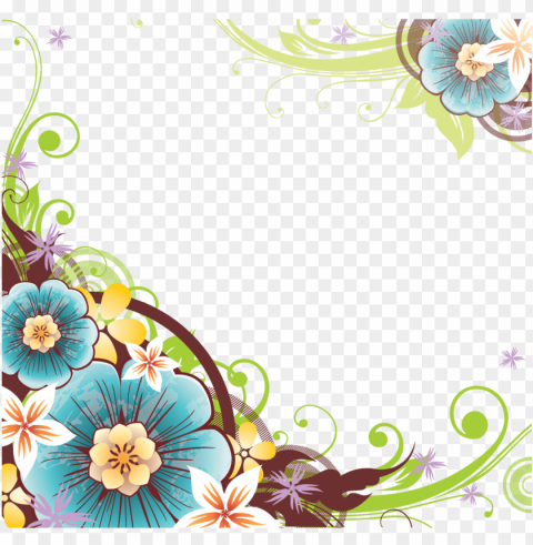 colorful floral corner borders PNG with Isolated Object PNG transparent with Clear Background ID 07ef6c61