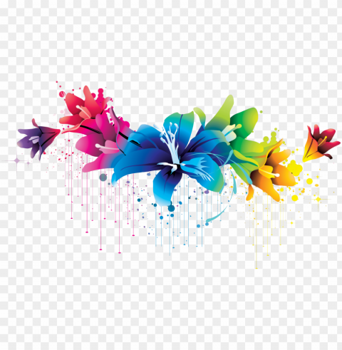 colorful floral design Transparent PNG Illustration with Isolation