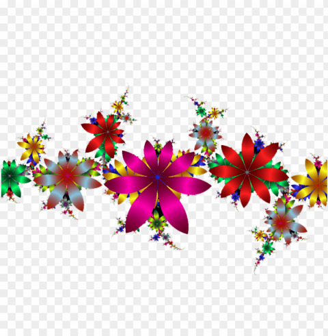 Colorful Floral Design Transparent PNG Images Set