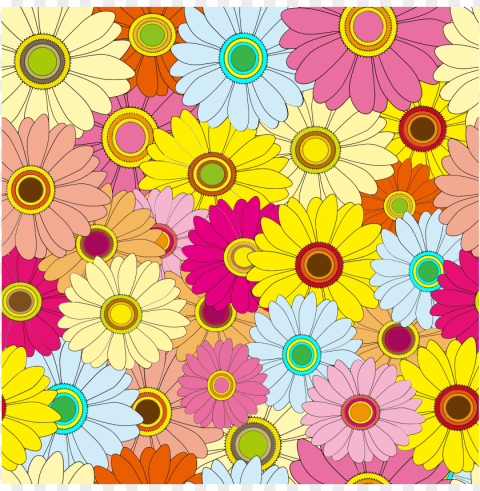 Colorful Floral Design Png No-background PNGs