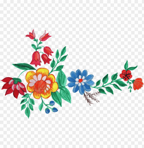 Colorful Floral Design Transparent Background Isolated PNG Art