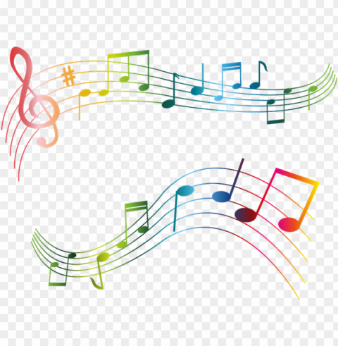 colorful musical notes Transparent PNG Isolated Element