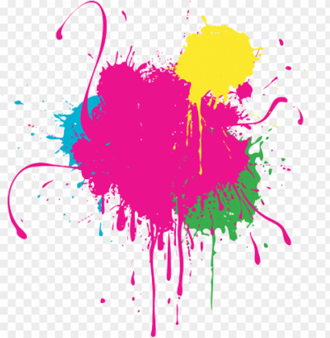 colorful paint splatter PNG Image with Clear Background Isolation