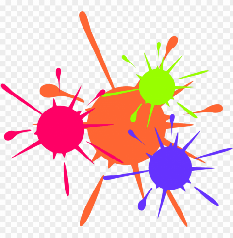 colorful paint splatters Free PNG