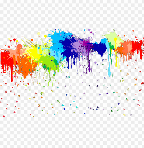 colorful paint splatters Free PNG file