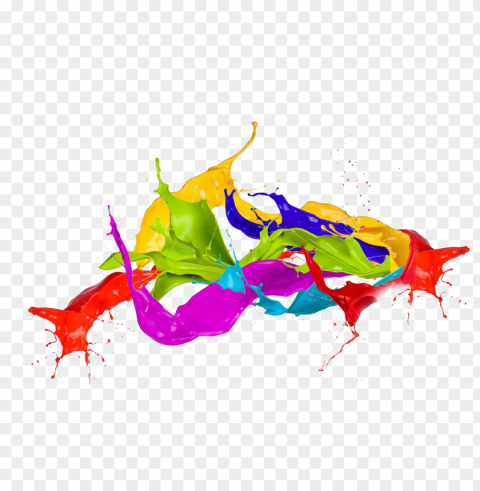 colorful paint splatters PNG Graphic Isolated on Transparent Background