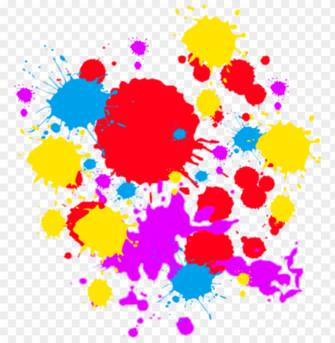 colorful paint splatters PNG Graphic Isolated with Clear Background