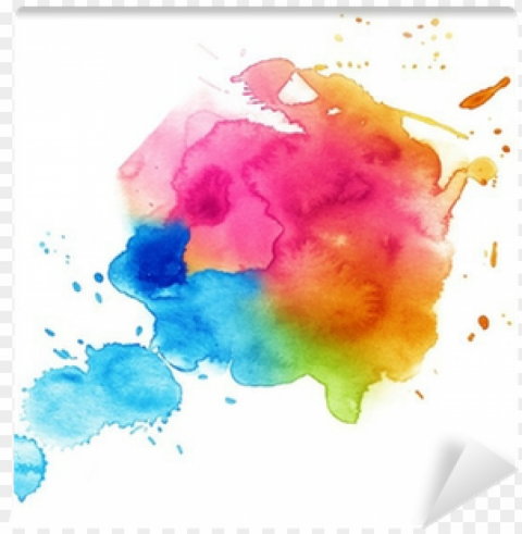 colorful watercolor drop on a white background wall - watercolor painti PNG with transparent bg