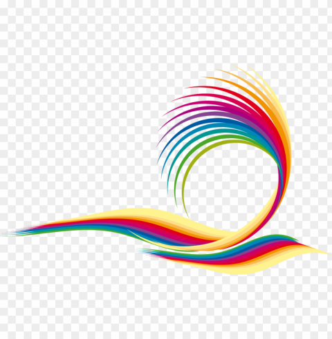 colorful waves PNG images for editing