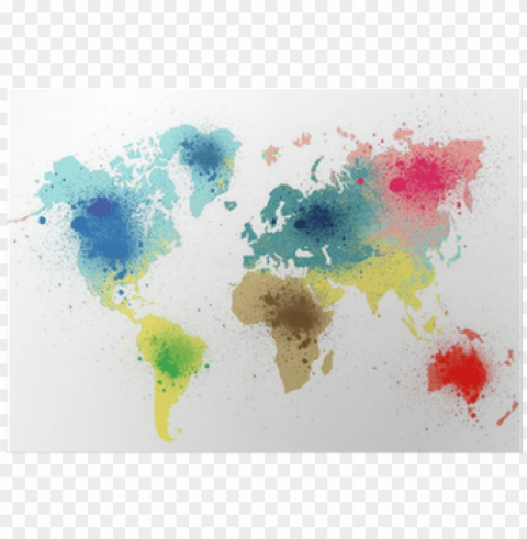 colorful world map with paint splashes poster pixers - theology without borders an introduction to global PNG free download