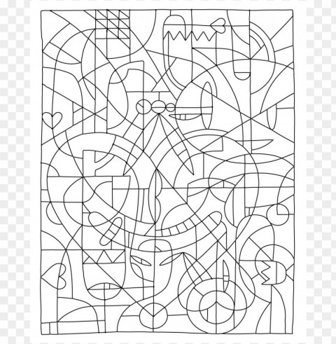 coloring pages for teenagers difficult color by number Isolated Element in HighQuality PNG