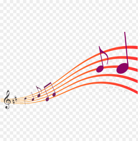 colourful music notes PNG with no background required