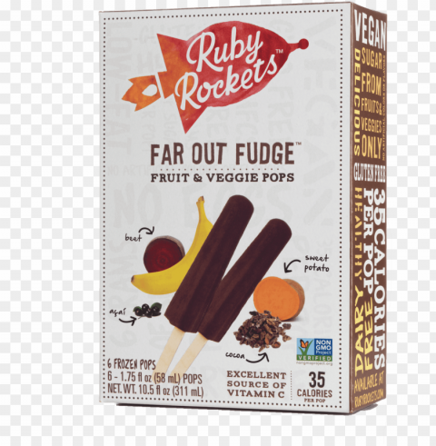 com fruit & veggie pops far out fudge frozen pop - ruby rockets PNG for design