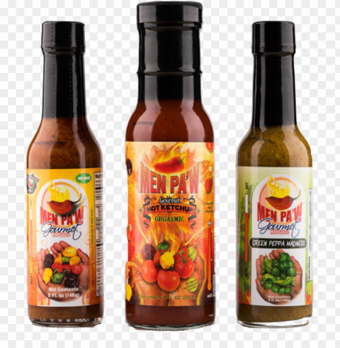 combo pack of 3 red ketchup green sauce - ketchup soya sos packaging spices PNG for design