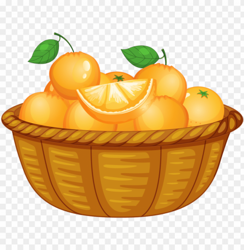 comida frutas bebidas etc - orange basket cartoo Isolated Graphic on Transparent PNG