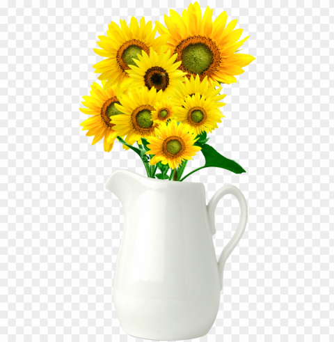 common sunflower vase - sun flower vase vector Transparent graphics