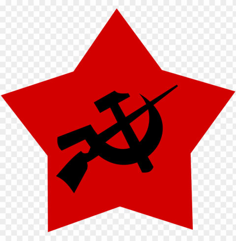 communist logo black hammer and sickle and gun by - kpd ml fla Transparent Background PNG Isolated Illustration