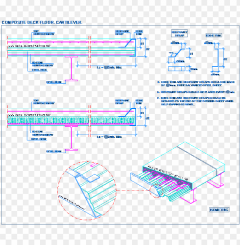 composite deck floor - steel cantilever floor sectio Alpha PNGs
