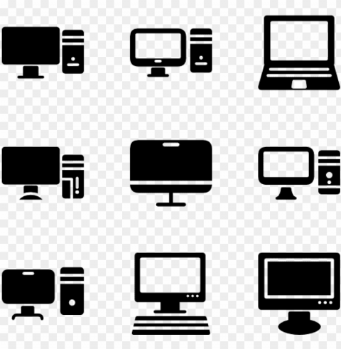 Computer 16 Icons - Pc Icon Transparent PNG Isolated Design Element