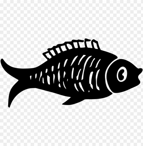 computer icons fish bone black and white download Clear Background Isolated PNG Graphic