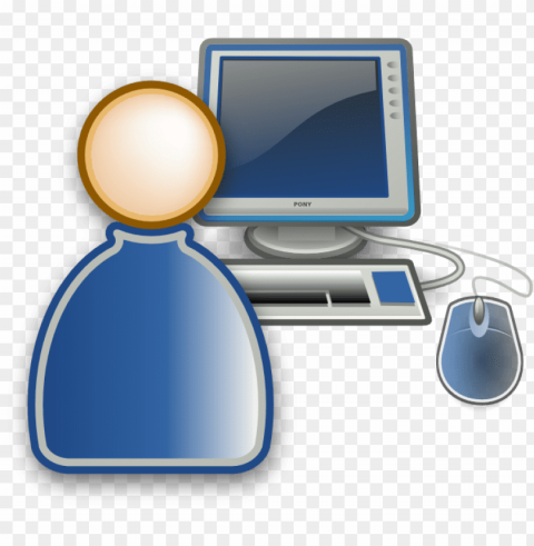 computer user icon free - computer and user icon Isolated Item on Clear Background PNG