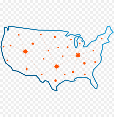 Connections - Map Of The Us Black And White Printable PNG Object Isolated With Transparency