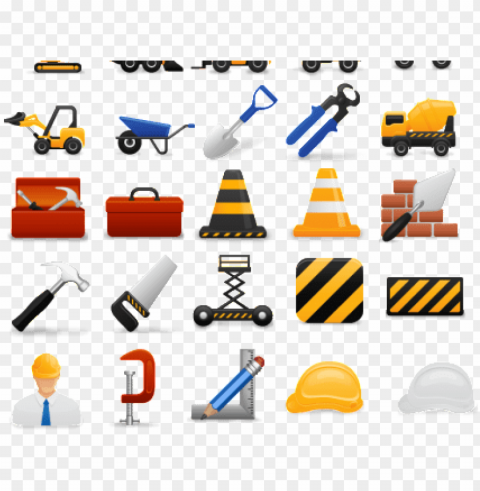 construction icons PNG Graphic with Transparent Background Isolation