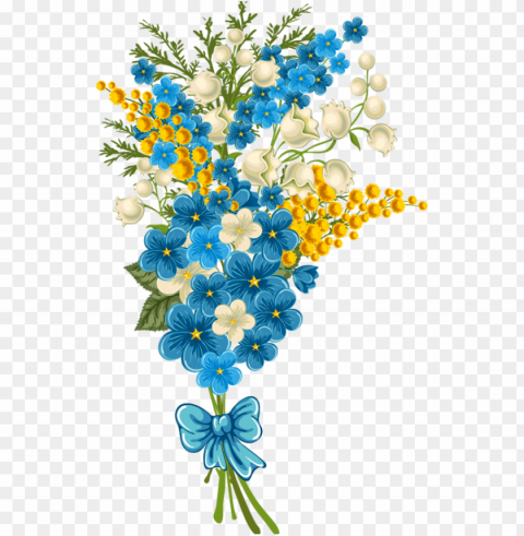 content altered bottles fabric design and - blue flower borders and frame Transparent PNG Object Isolation