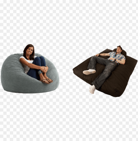 convertible beanbag with a bed inside - bean bag chair PNG Graphic Isolated with Transparency