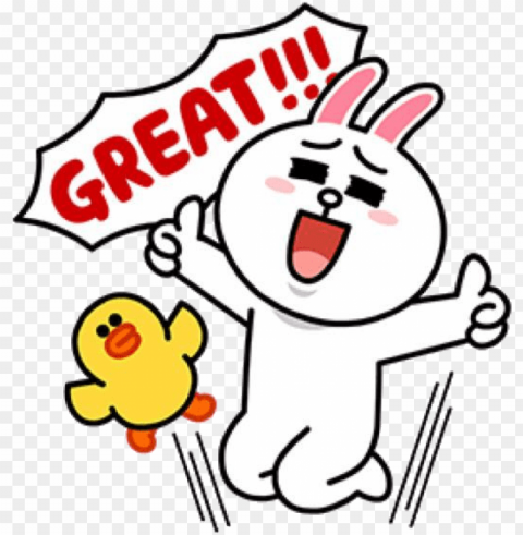 cony brown brown bear line friends line - cony line sticker Isolated Artwork on Clear Background PNG