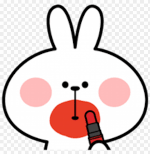 cool rabbit face messages sticker-7 - stiker line spoiled rabbit face 2 Clear Background PNG Isolated Design Element PNG transparent with Clear Background ID 000448b0