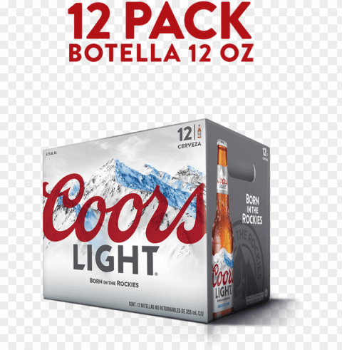 coors light - coors light beer - 12 pack 12 fl oz cans PNG with no bg