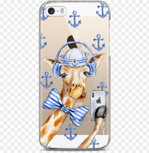coque iphone 5c watercolor marine giraffe - iphone PNG without watermark free