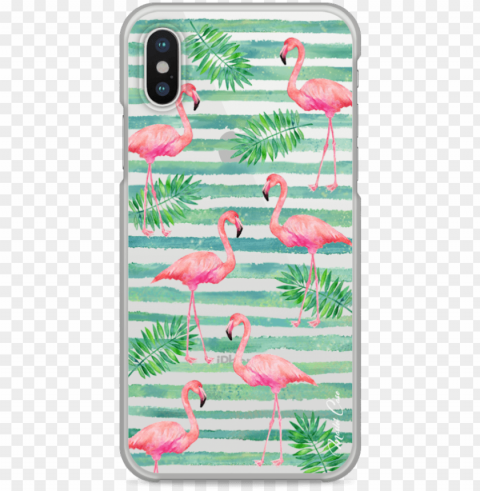 coque iphone x tropical watercolor striped flamingo - iphone 6s PNG Image Isolated with Transparency