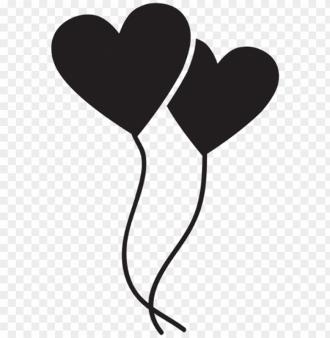 Coracao Black Balloon Love Like - Flat Love Balloon Transparent Background PNG Isolated Art