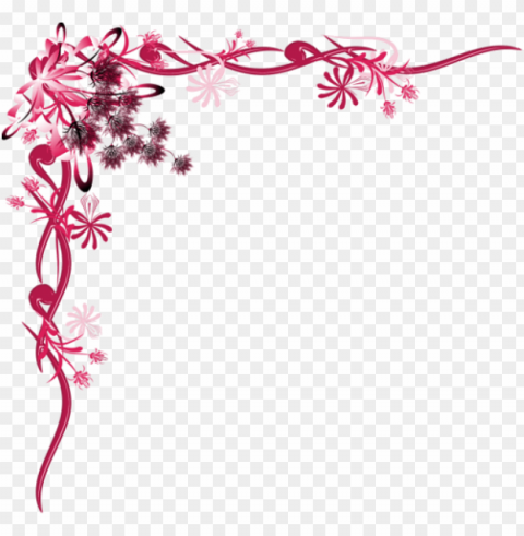 corner border - corner of flower Isolated Subject with Clear Transparent PNG