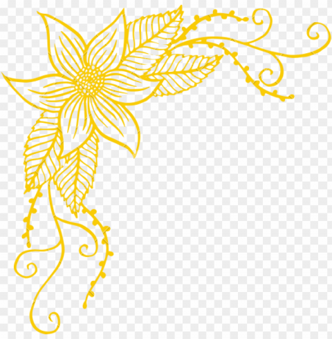 corner border - yellow corner flower transparent PNG Graphic with Isolated Transparency